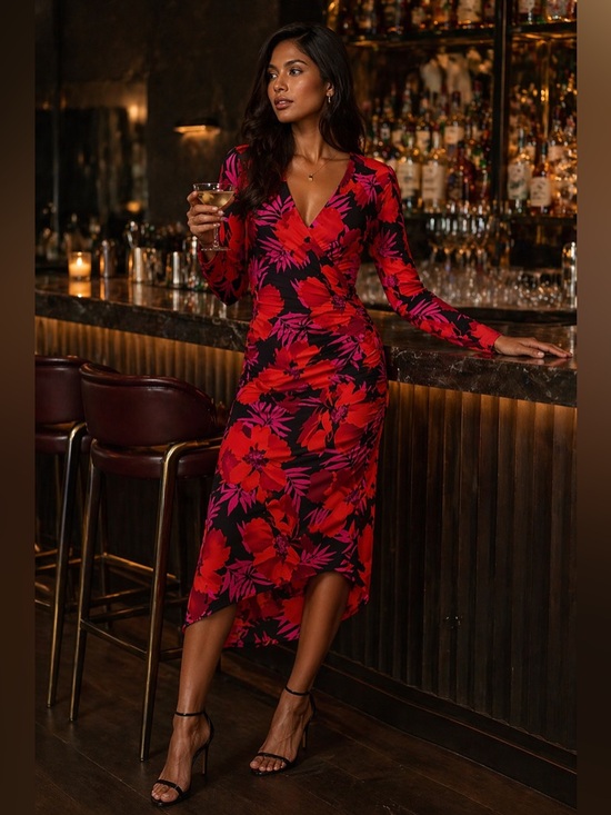 Veronica Beard Dresses & Skirts - Veronica Beard Alvaro Red Floral Midi Dress ~ Sz 0